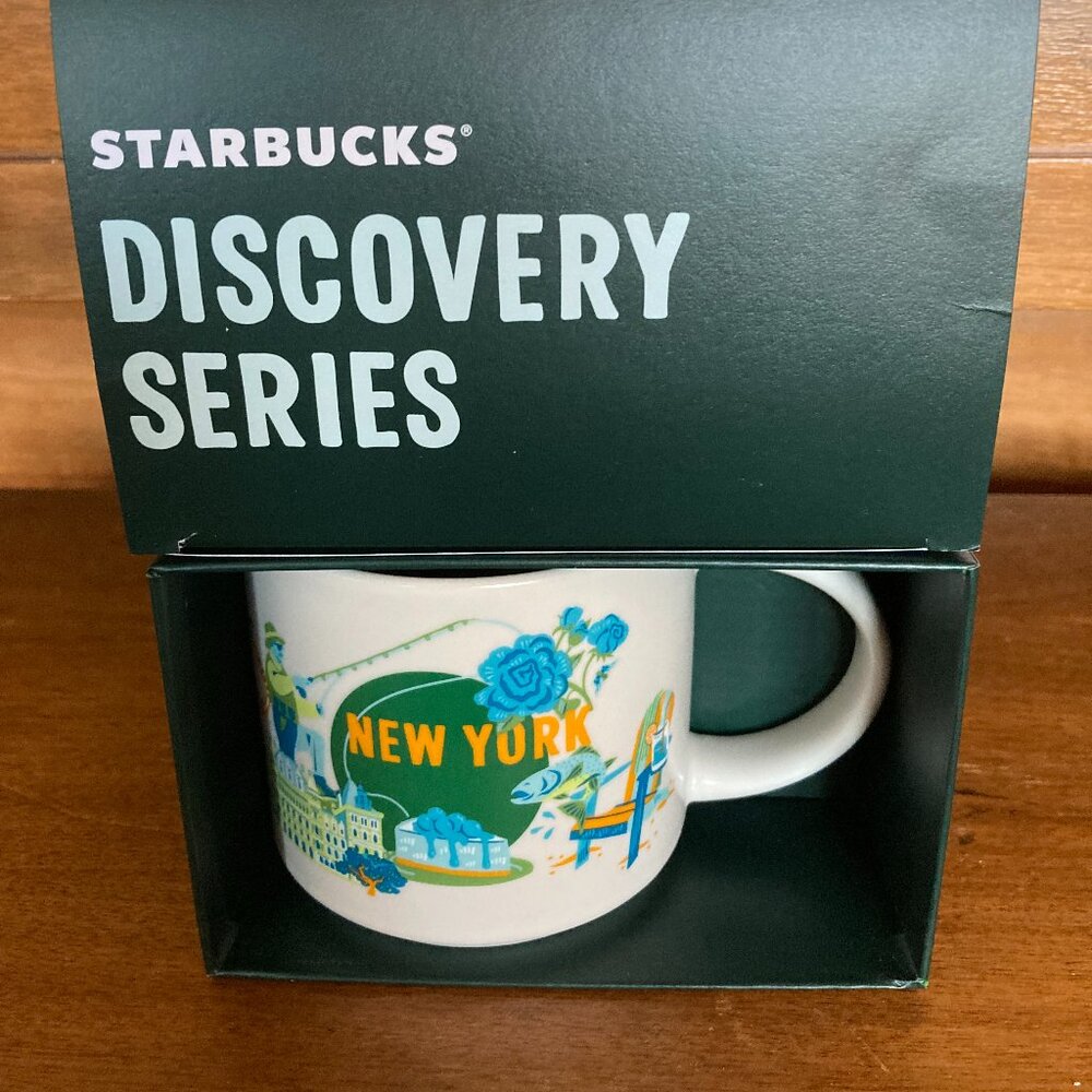 Brand New Starbucks Discovery New York Coffee Mug Albany Lakes Fishing Statue